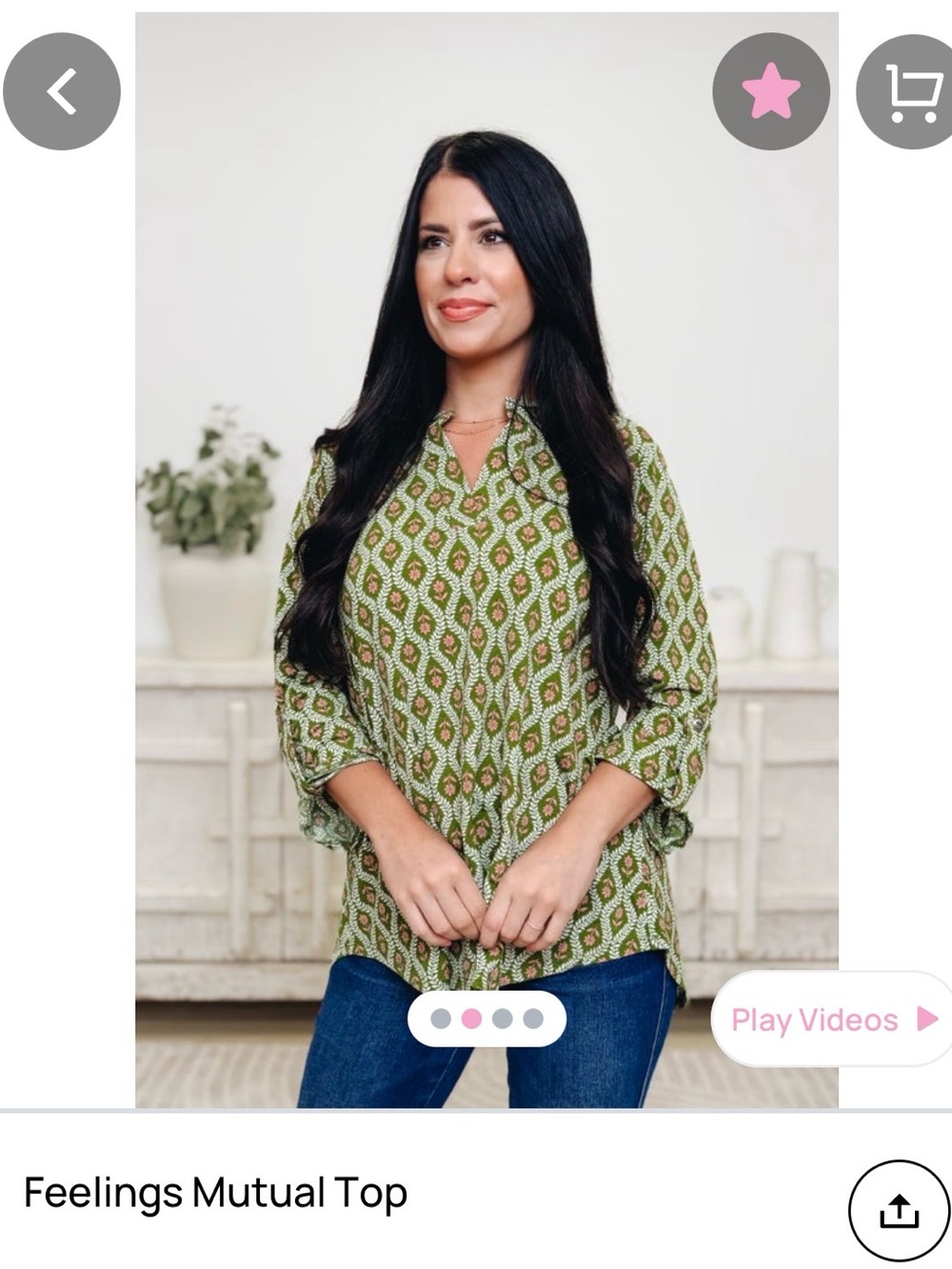 Scarlett Olive Green Blouse with Pink Floral Print